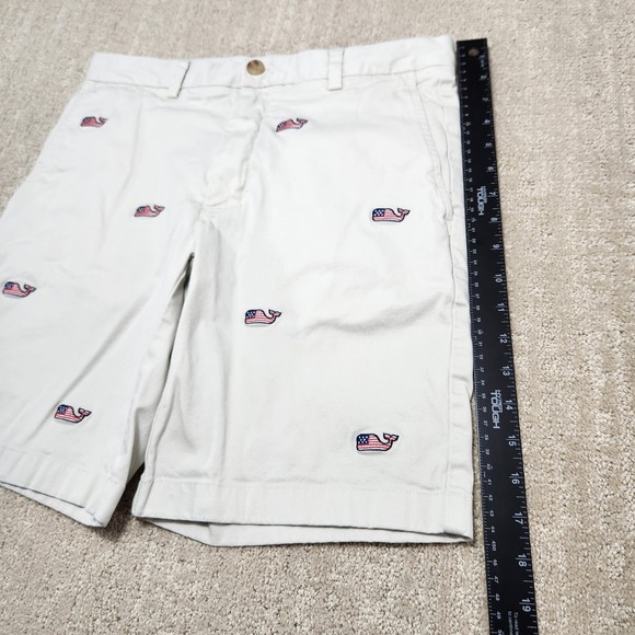 Vineyard Vines Breaker Shorts Men 30 Flag Whale AOP Golf Chino Preppy USA - Picture 4 of 7